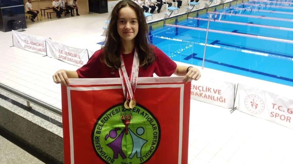 Okullar arası yüzme yarışmalarında  öğrencimiz Miray KILIÇ Yıldız kızlarda Bursa şampiyonu olmuştur(